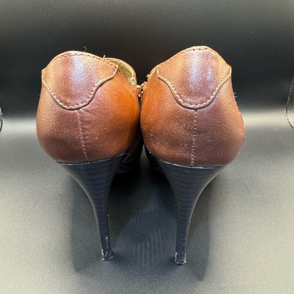 Worthington Brown Ankle Boots with Block Heel and Side Zipper - Picture 2 of 7